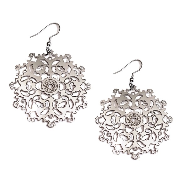 Jewelry - Laser Cut Stainless Steel Mandala Earrings.